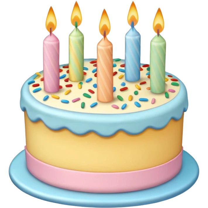 1 layer pastel birthday cake emoji