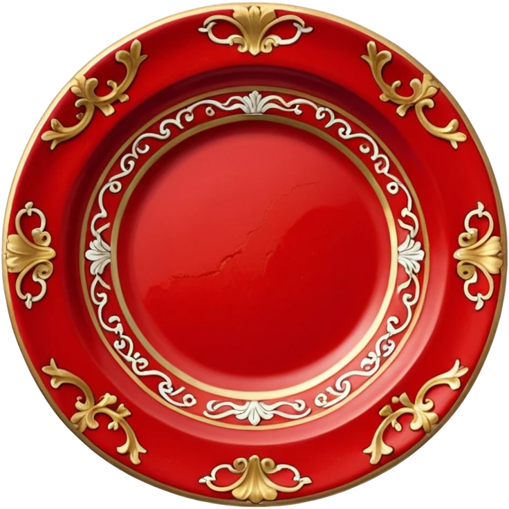 antique porcelain red plate  emoji