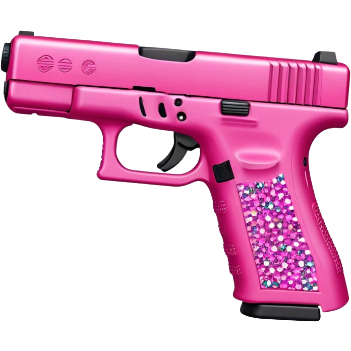 Bedazzled pink Glock 19, front view emoji