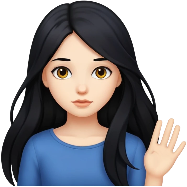 long balck hair girl emoji