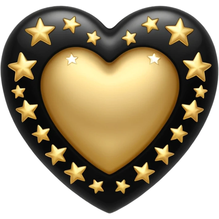 Black heart with stars around it  emoji