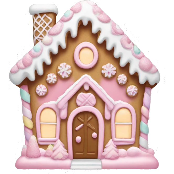 pastel pink gingerbread house emoji