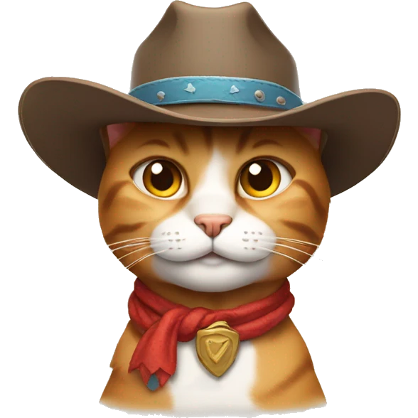 Smirking cat wearing cowboy hat emoji