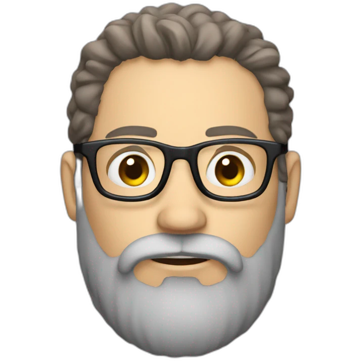 guy with very tall beard and side brown hair and glasses holding a shotgun emoji