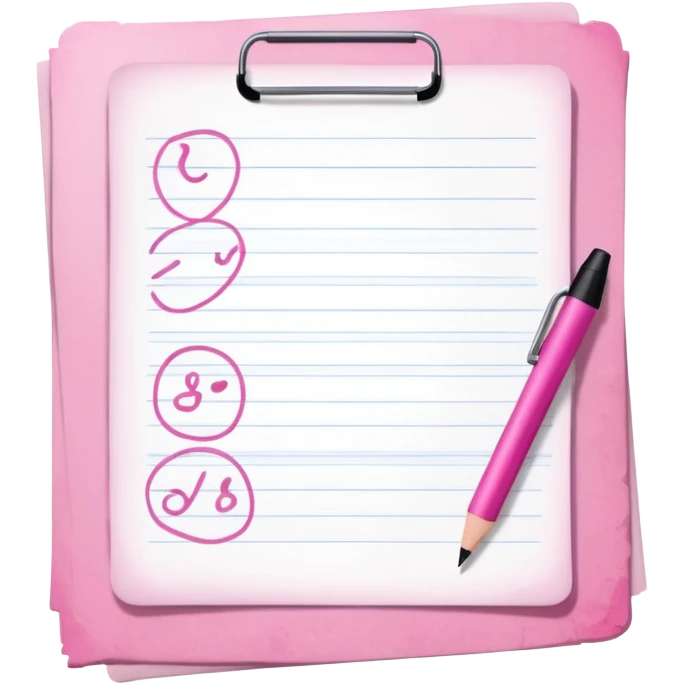 exam paper pink themed  emoji