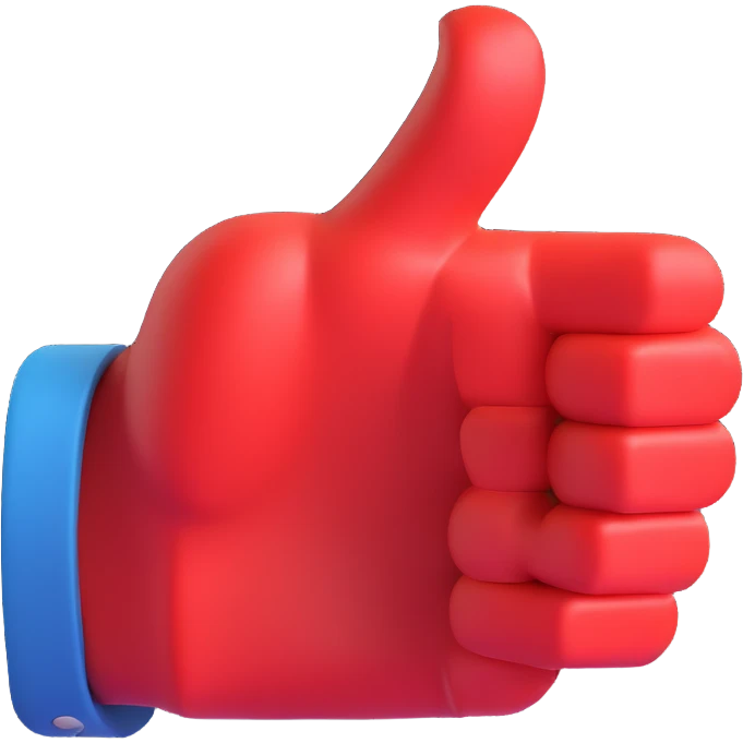 3D thumbs down, realistic, detailed, no text emoji