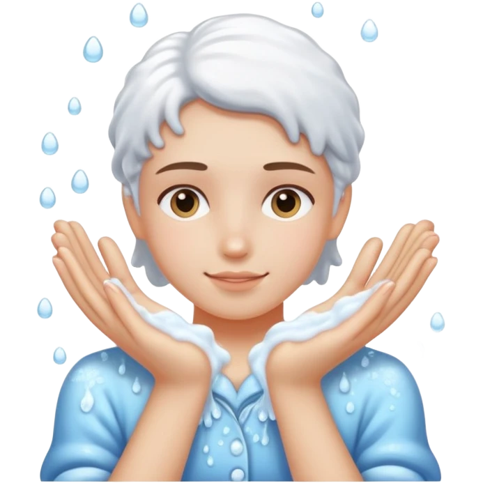 Rubbing dainty hands soapy emoji