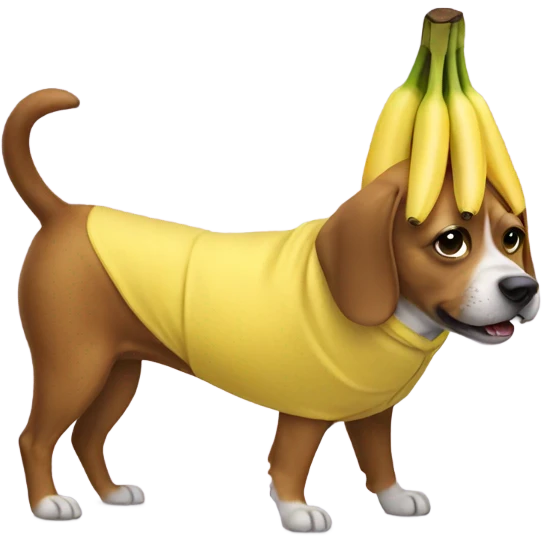 dog wearing a banana costume emoji