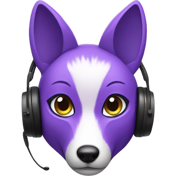 purple fox with headset emoji