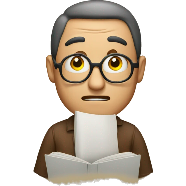 A surprised man reading emoji
