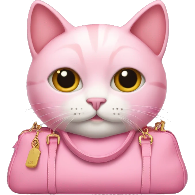 pink cat in a prada bag emoji