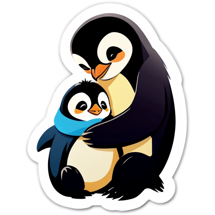penguin and sloth hugging  emoji