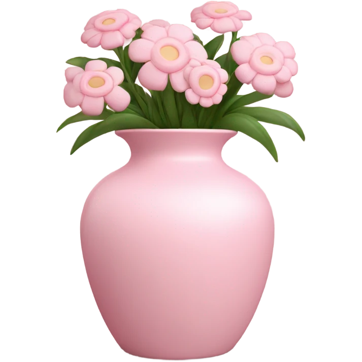 Flowers that are pink in a pink vase with pink flowers on them, baby pink I mean ￼ emoji