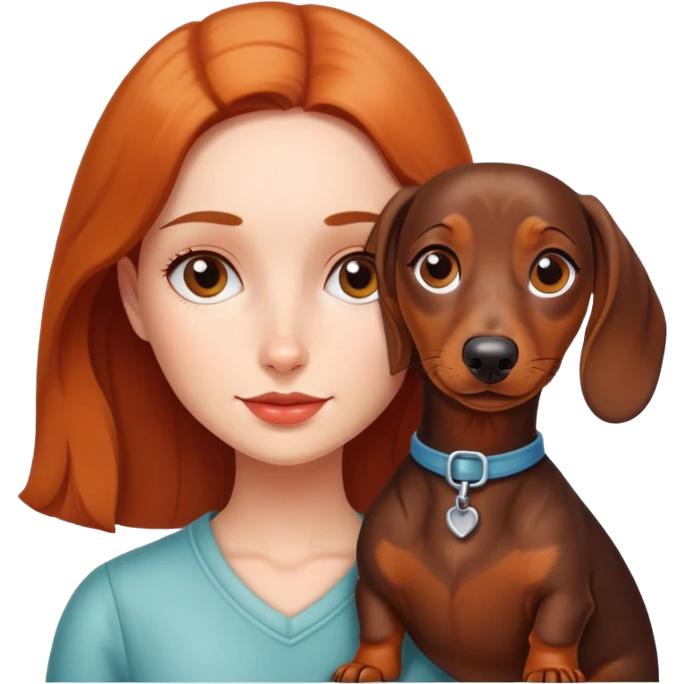 girl with dachshund emoji