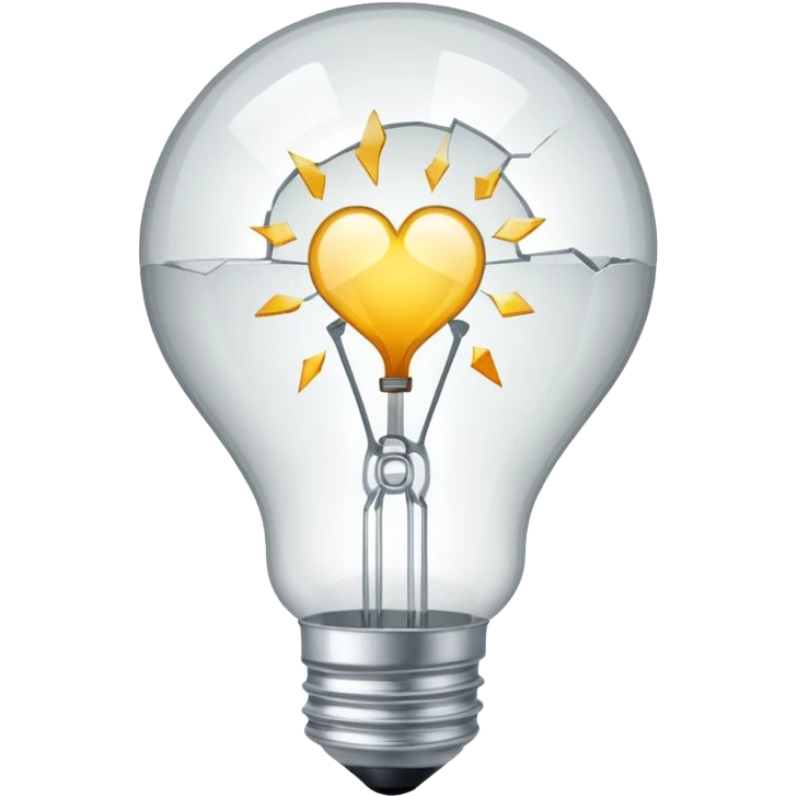 A light bulb broken in half is like a broken heart 💔 emoji