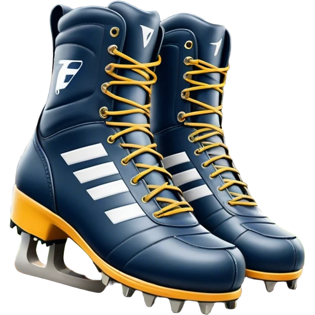 Cinematic Realistic image of a pair of AFL boots, showcasing detailed leather stitching and a rugged sole with fine cleat impressions, captured against a blurred stadium background with high-energy, dynamic lighting emoji