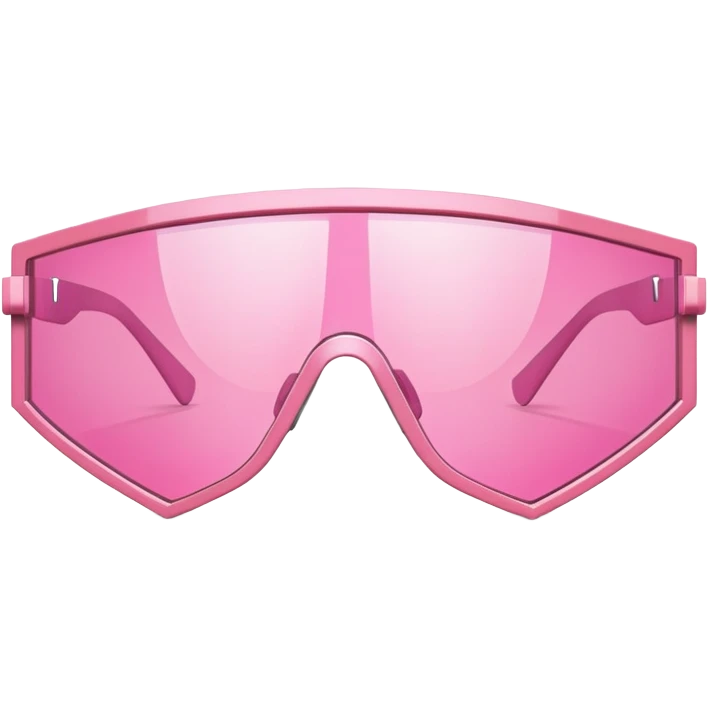 angular pink shield visor glasses, geometric design, sharp edges, Y2K aesthetic emoji