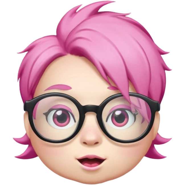 glassess wearing fish with pink hair emoji
