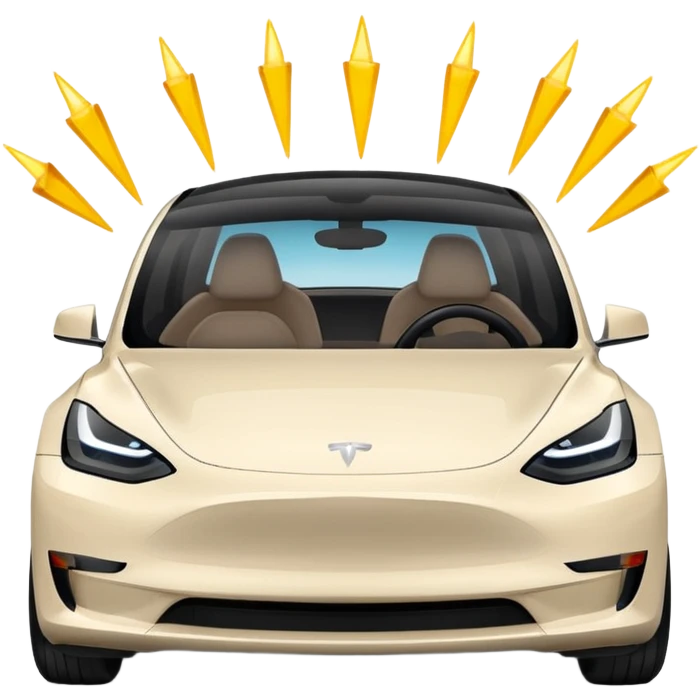 Tesla model 3 stuck in trafic emoji