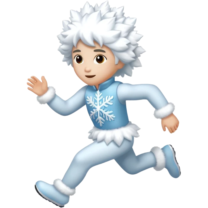 Someone running in a snowflake costume emoji