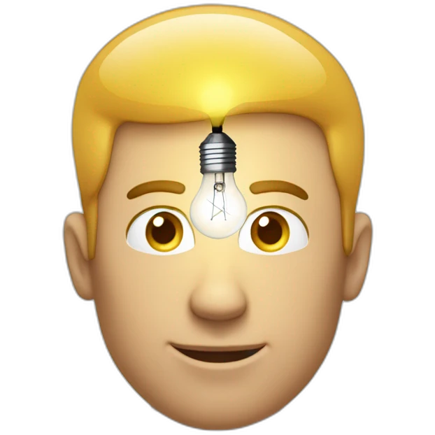 Man-has-a-light-bulb-shining-above-his-head-as-an-idea emoji