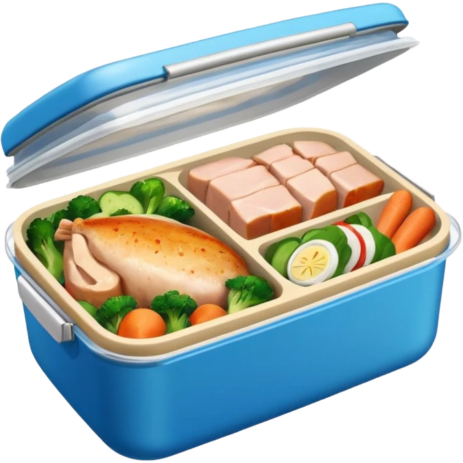 "mister energy" is a chain store selling healthy food, such as chicken, pork, or fish with vegetables.
create a logo without a person for this.
it's basically a lunch box iwth a clear lid on top emoji