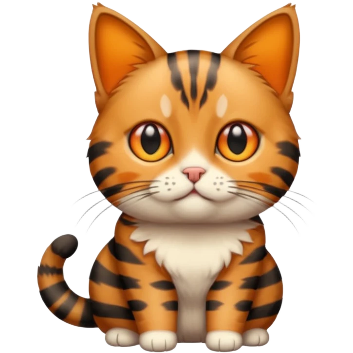 full body torbie cat with small head and short but chubby body emoji