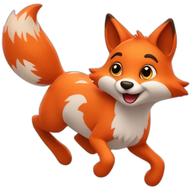 Jumping fox in hearts  emoji