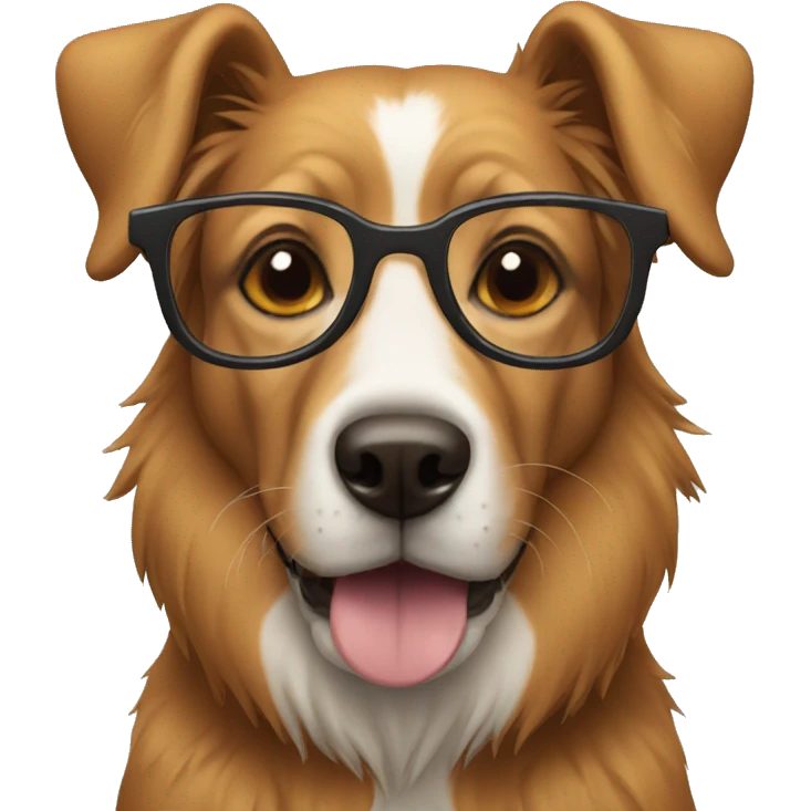 A dog wearing glasses emoji
