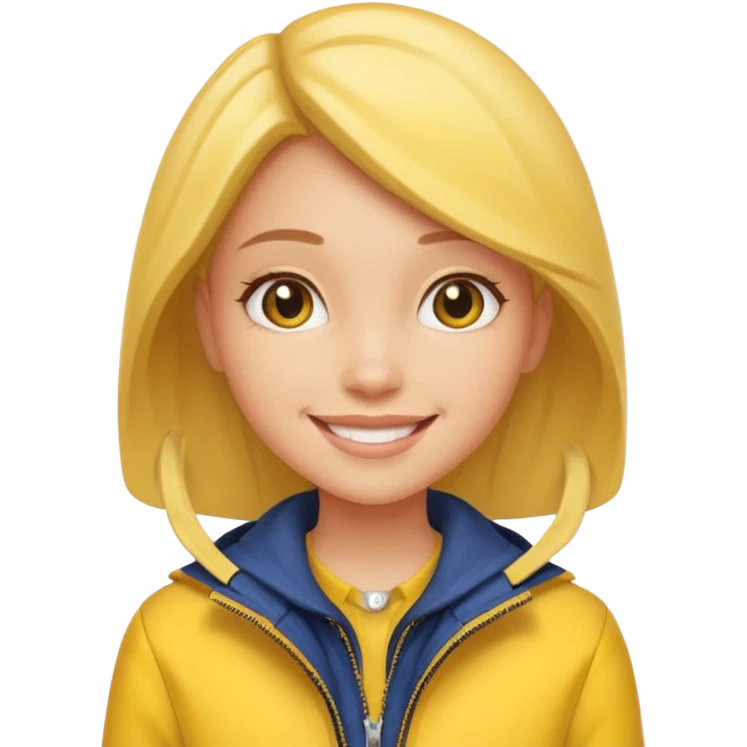 girl with yellow jacket. emoji