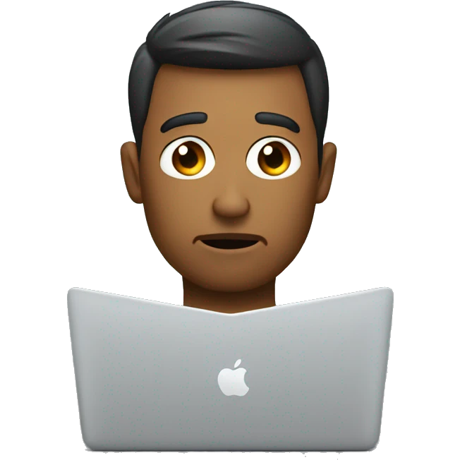 confused developer with a macbook emoji