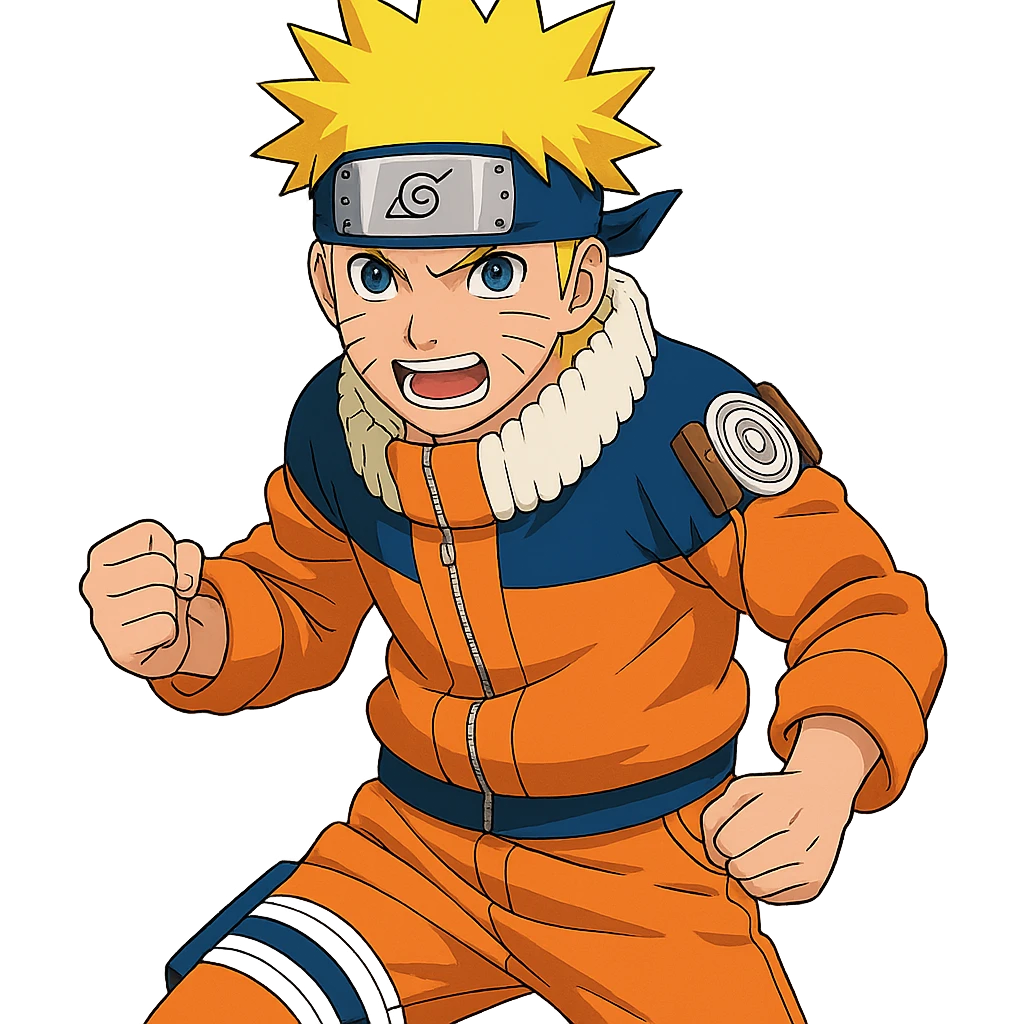 Naruto with vibrant colors in a general style emoji