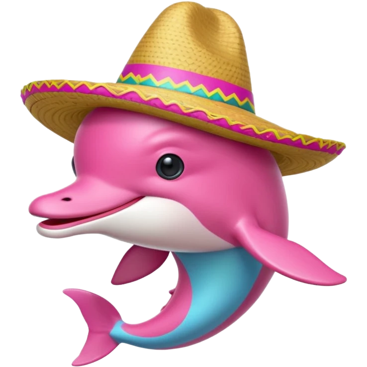 Delfin rosado con sombrero  emoji