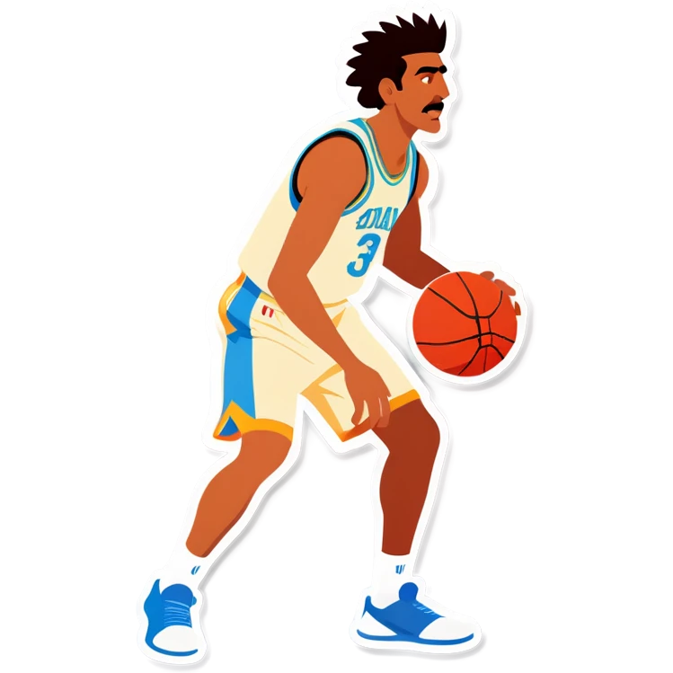 indian man playing basketball against white man emoji