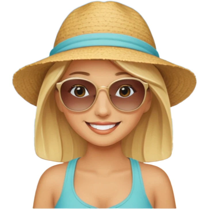 Blonde woman on the beach emoji