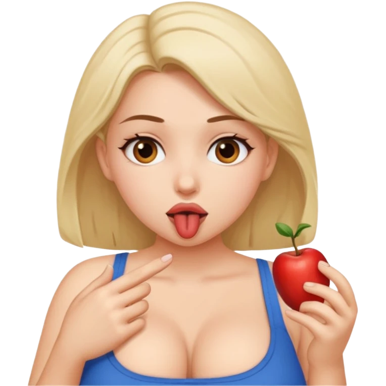 Nude Girl with big boobs suck dick emoji