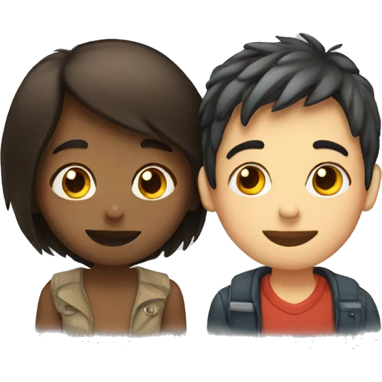 girl and a gay boy kissing emoji