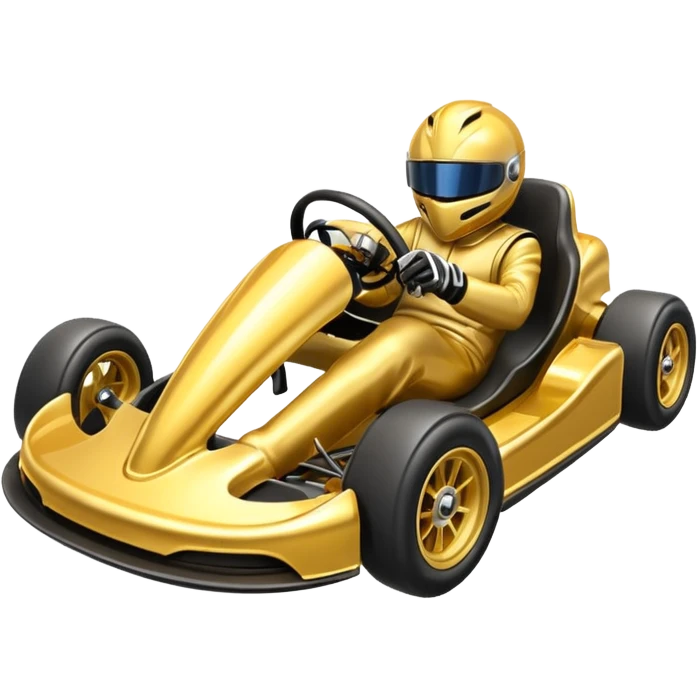 Volant karting seul en or emoji