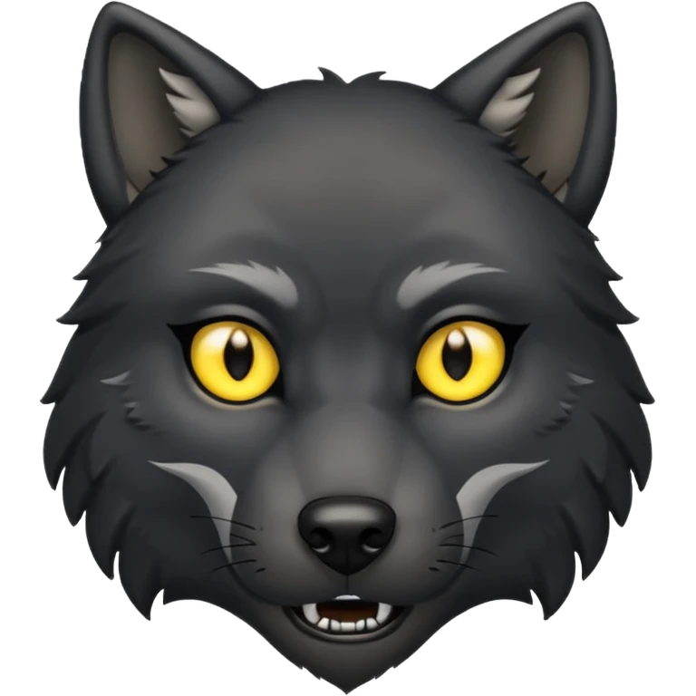 a black wolf raising an eyebrow emoji