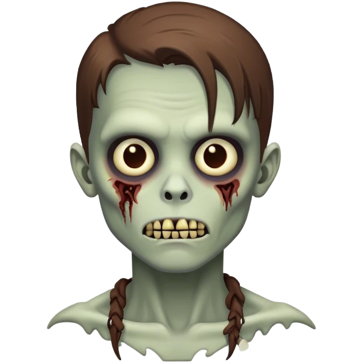 zombie boy horror a long brown hair emoji