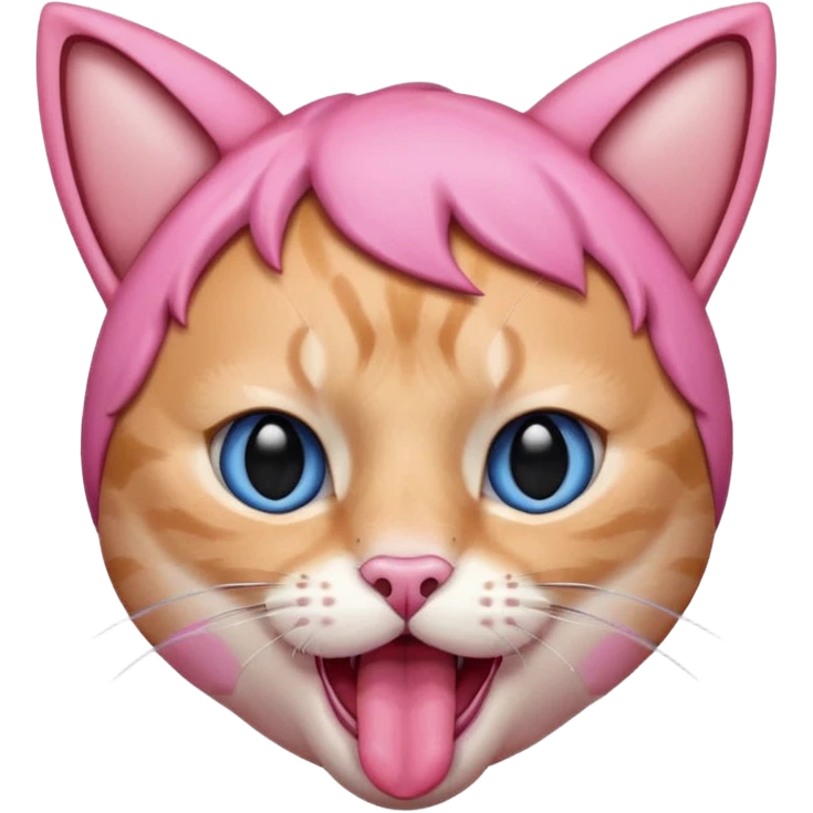 mark zuckerburg pink cats ears tongue out blushing emoji