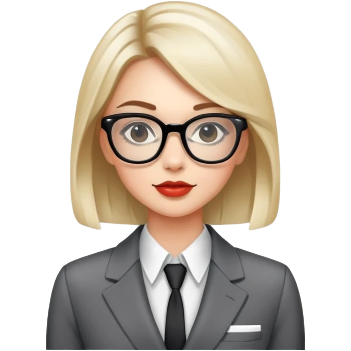 Стильная девушка в очках в модном костюме  emoji