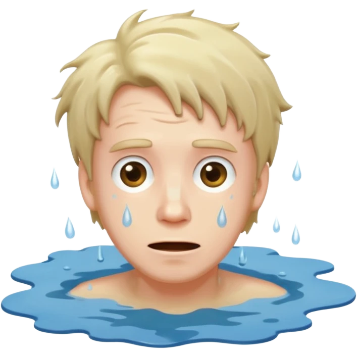 apple style emoji of a man with his face in a puddle after falling emoji