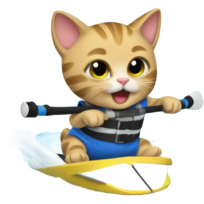 Water skiing kitten emoji