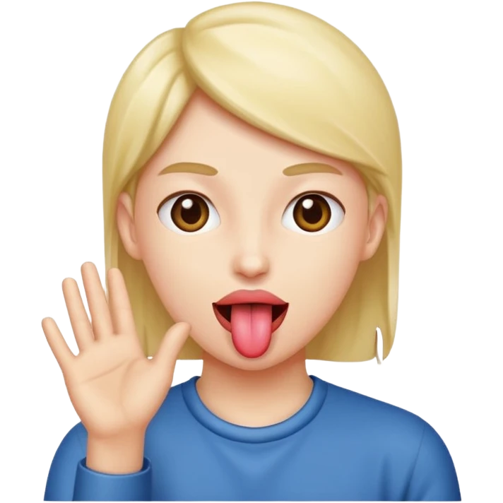 Tongue out with hands to the side emoji