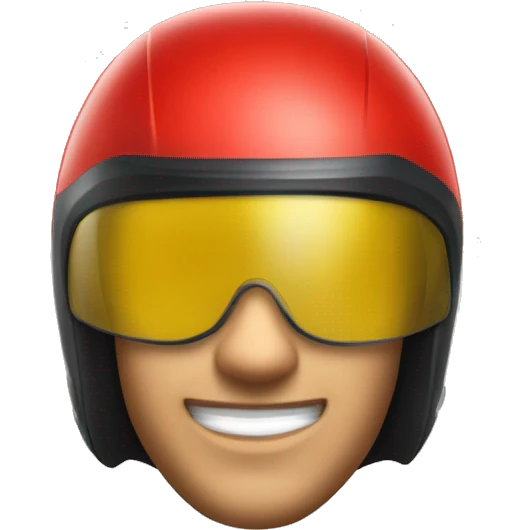 capacete de moto com viseira vermelha emoji