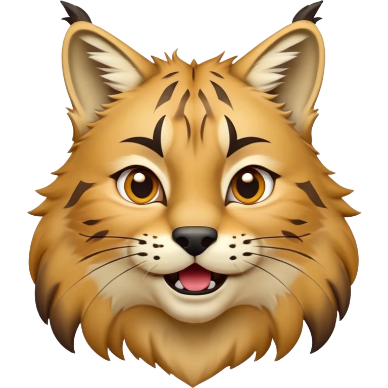 Cinematic-Comical-Lynx-Portrait-Emoji – Head tilted dramatically with an exaggeratedly amused expression, featuring a thick, tufted golden-brown coat with striking black ear tufts, wide, expressive amber eyes filled with playful disbelief. emoji