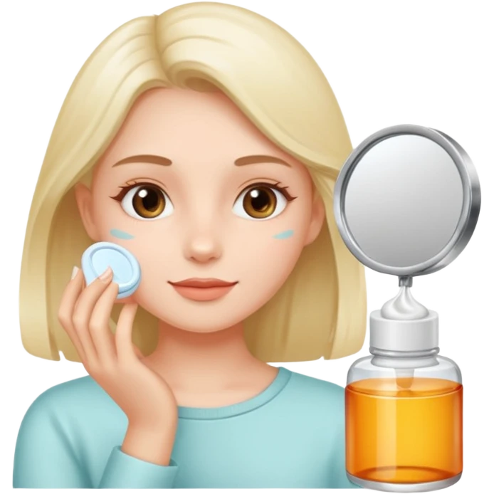 Girl with skincare emoji