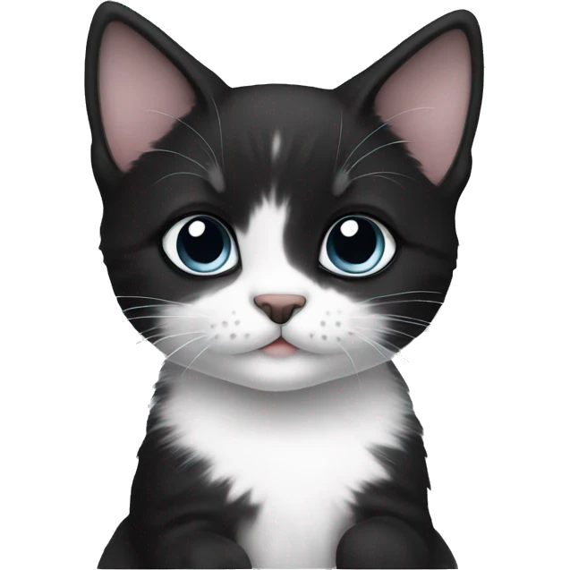Black and white kitten emoji