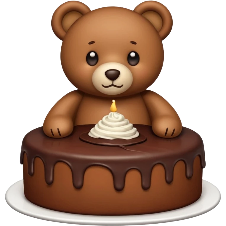 Teddy bear shaped chocolate cake  emoji